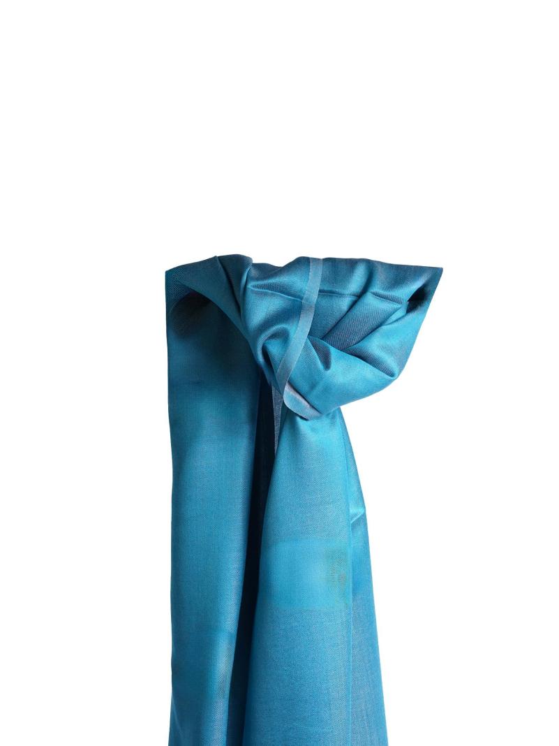 Sciarpa in Seta e Viscosa Double Face - Azzurro