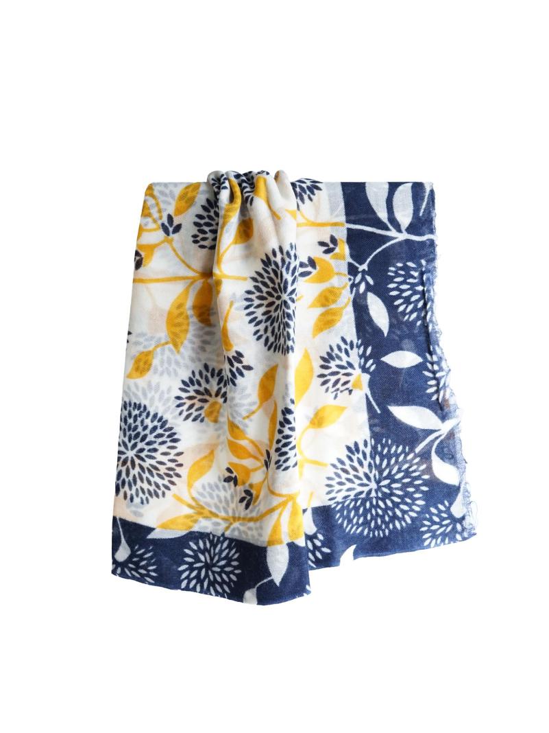 Sciarpa in Cashmire - Fiori Blu