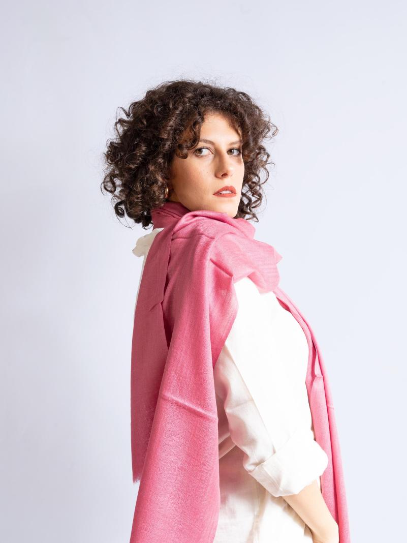 Sciarpa in Cashmere - Rosa scuro