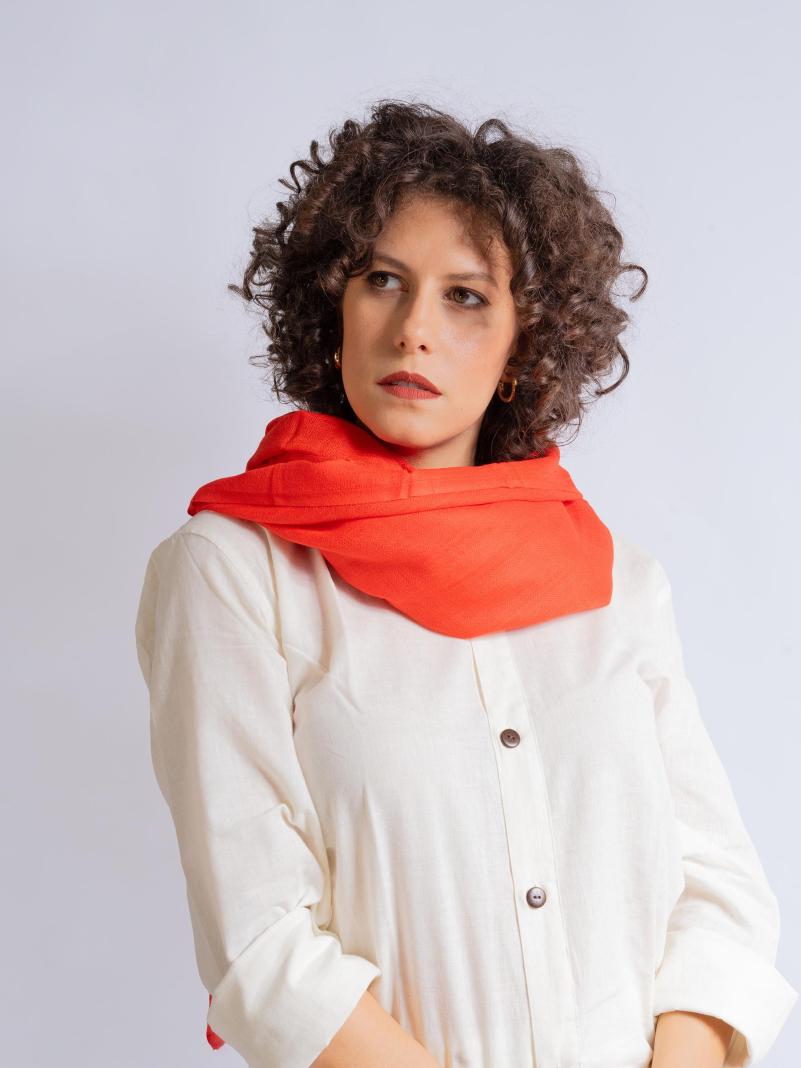 Sciarpa in Cashmere - Arancione Fluo