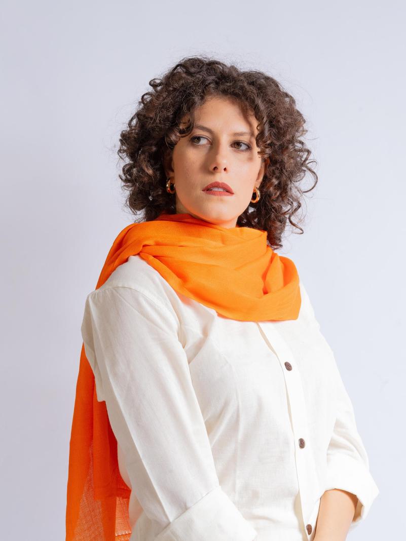 Sciarpa in Cashmere - Mandarino