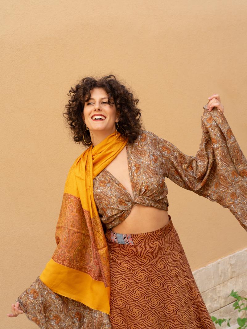 Sciarpa in Seta e Viscosa - Arancione