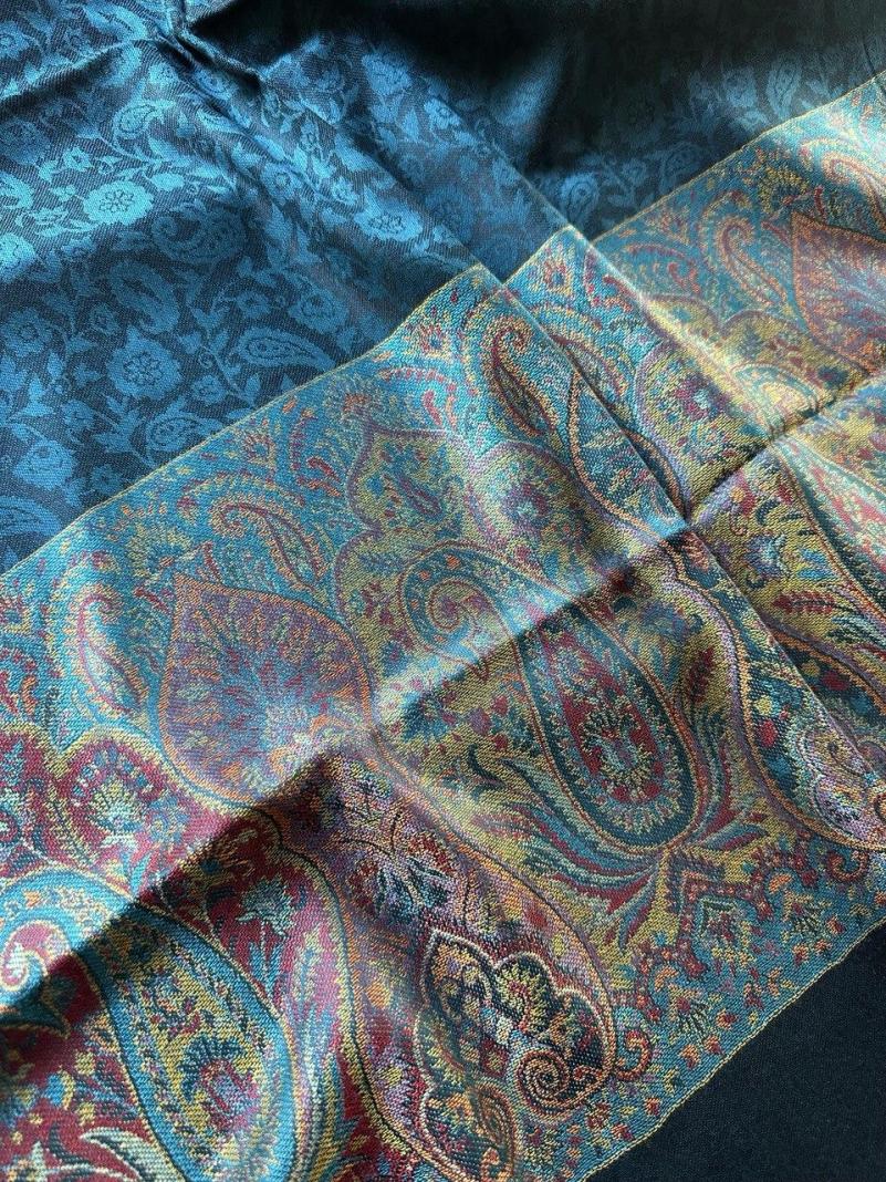 Sciarpa in Seta e Viscosa - Blu