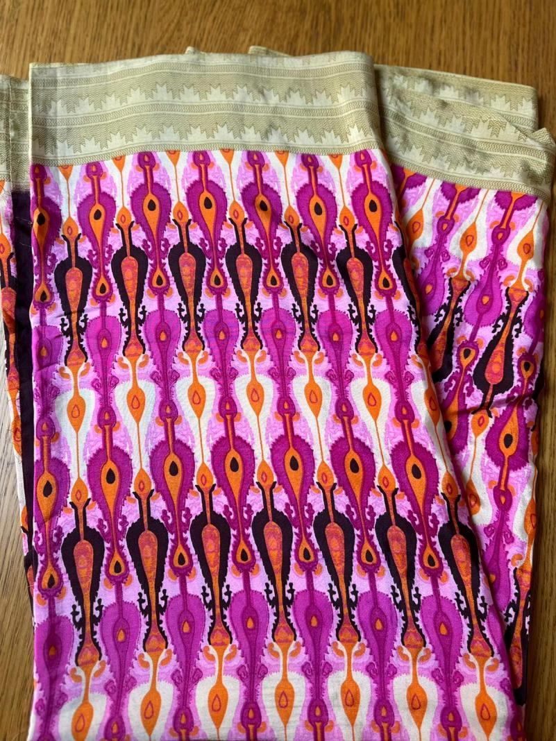 Sari Indiano - Viola e Arancione