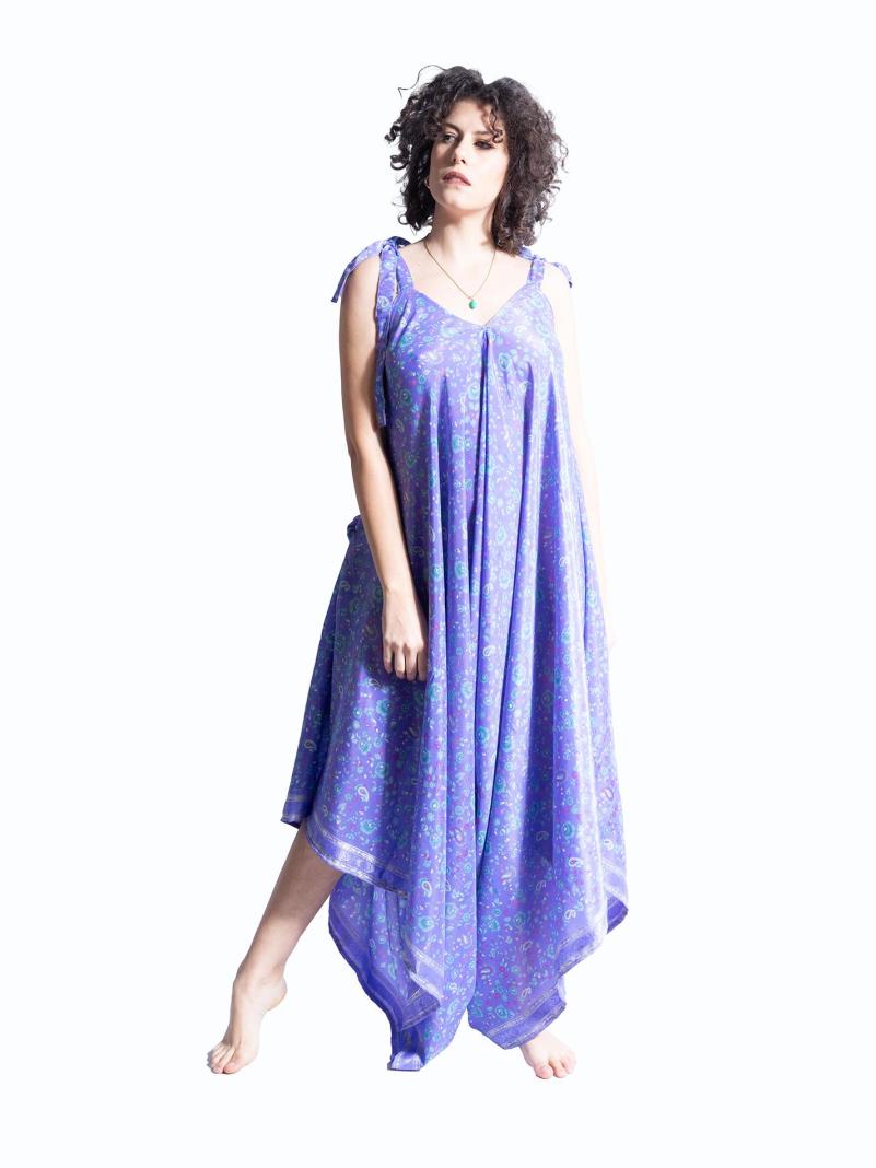 Tuta jumpsuit fiorellini azzurri – Yoga