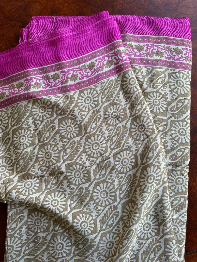 Sari Indiano - Ocra e rosa