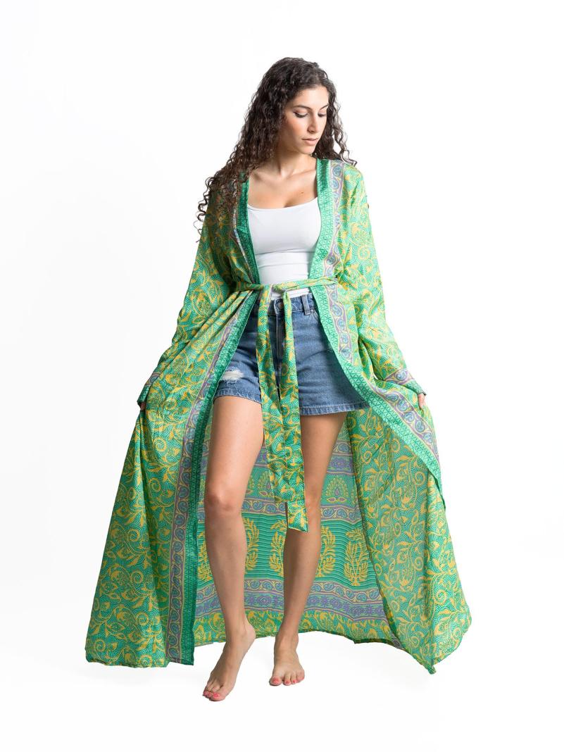 Kimono aperto verde - Gujarat