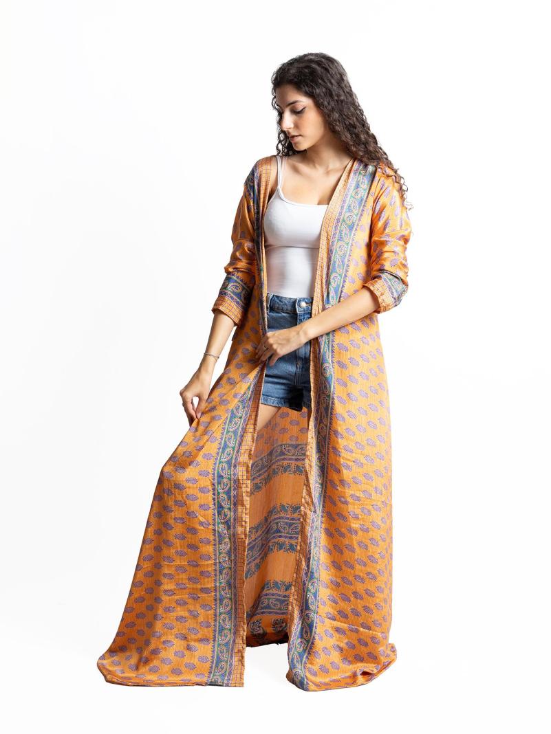 Kimono aperto arancione - Gujarat