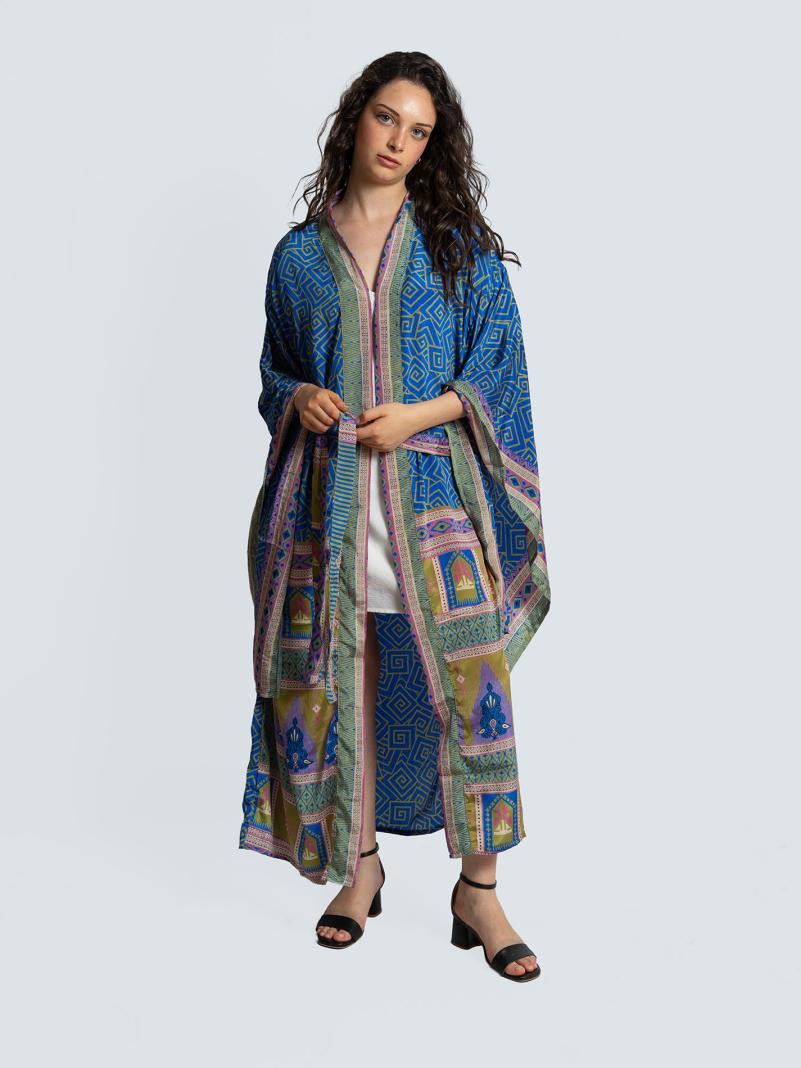 Kimono Manica Larga blu - Surat