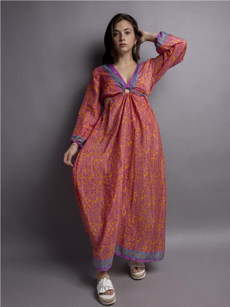 Abito Lungo con Anello arancione e rosa - Orissa