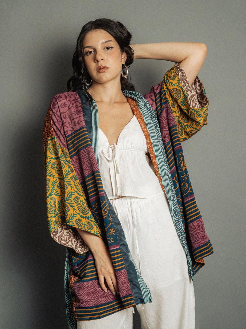 Kimono Corto Patchwork Reversibile N.2