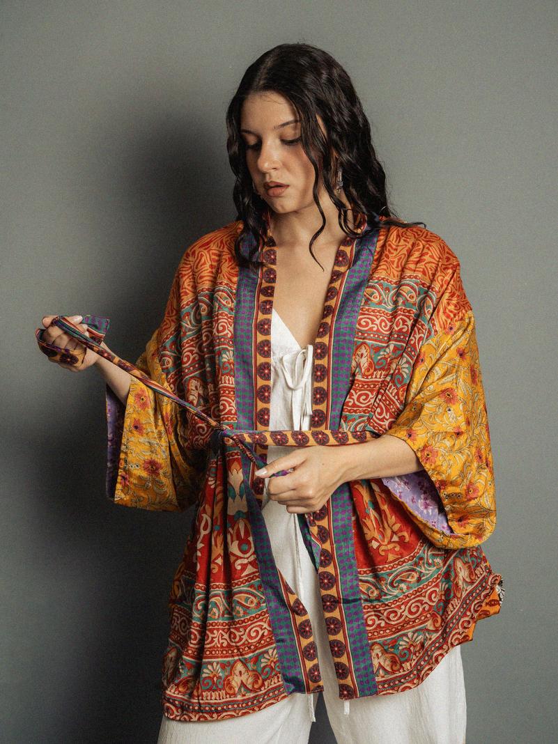 Kimono Corto Patchwork Reversibile N.3