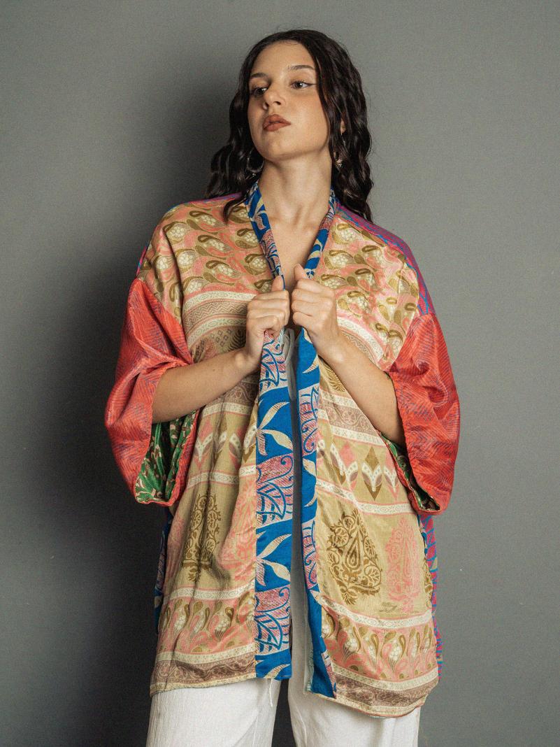 Kimono Corto Patchwork Reversibile N.4