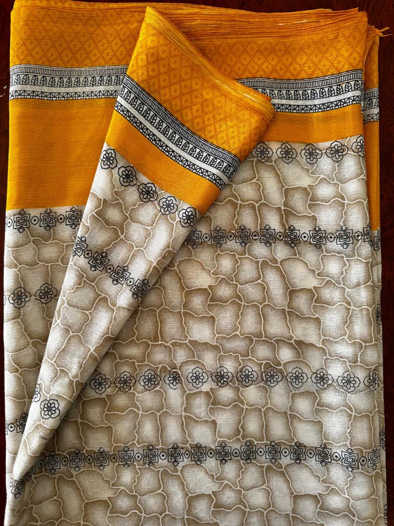 Sari Indiano - Ocra e arancione