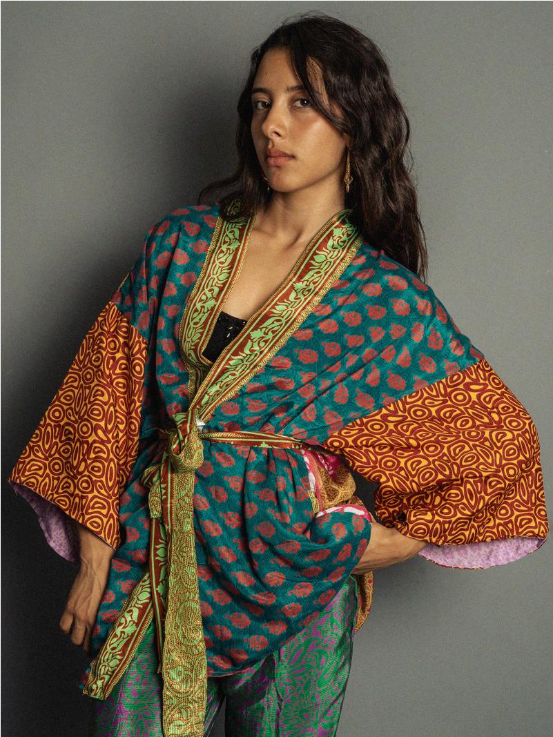 Kimono Corto Patchwork Reversibile N.8