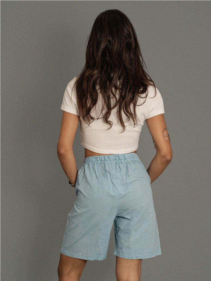 Pantaloncino in Cotone Azzurro – Donna – Ortigia