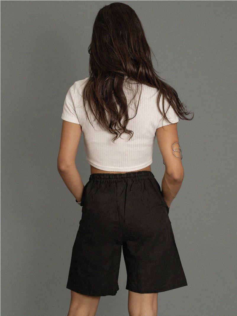 Pantaloncino in Cotone Nero – Donna – Ortigia