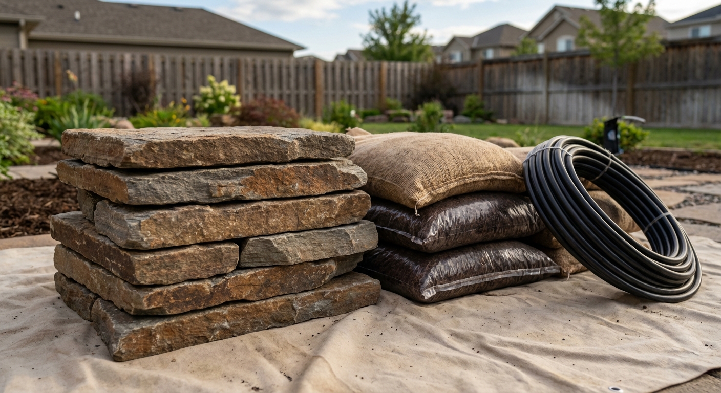 Stacked natural stone pavers