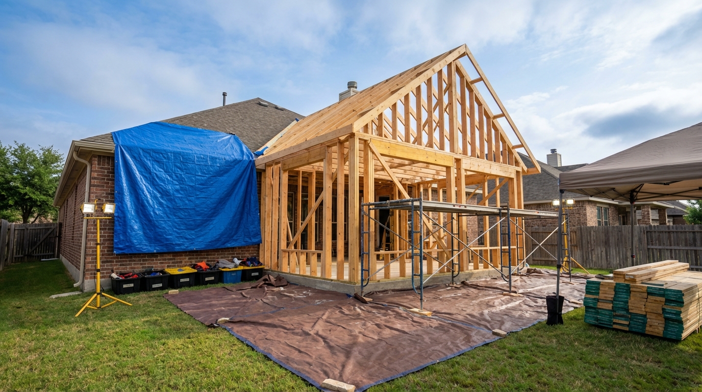 Room addition framing