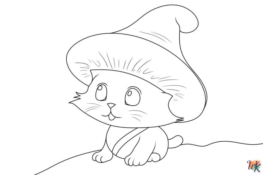 Dibujos para Colorear Gato Pitufo