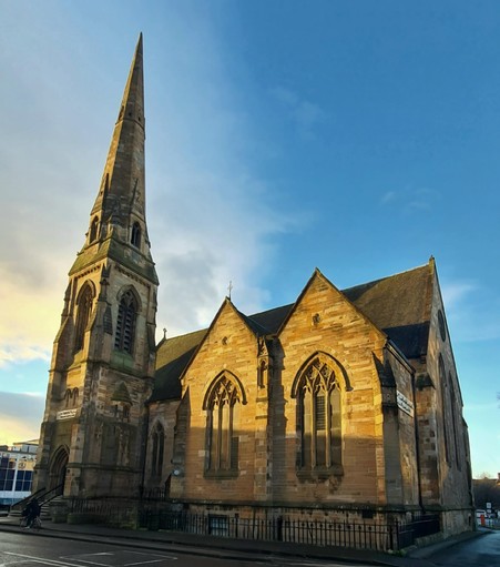 An 1860s Gothic style Glasgow church.