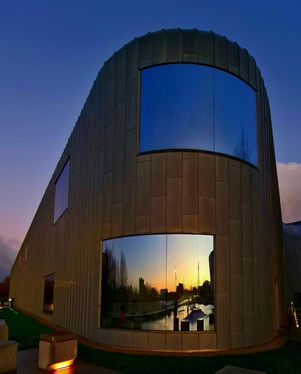 Sunset at the Riverside Museum in Glasgow.