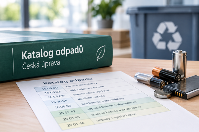 Battery Recycling Catalog on a Desk