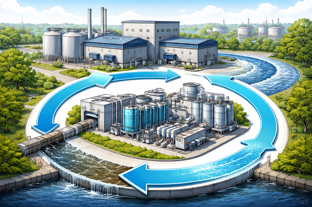 Industrial water recycling process in action