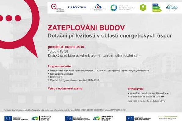 Liberecký kraj: Seminář - ZATEPLOVÁNÍ BUDOV - Dotační příležitosti v oblasti energetických úspor