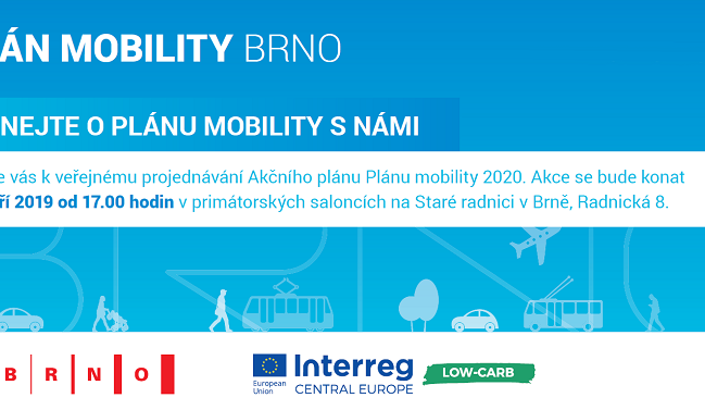 V Brně se chystá veřejné projednání Akčního plánu Plánu mobility 2020