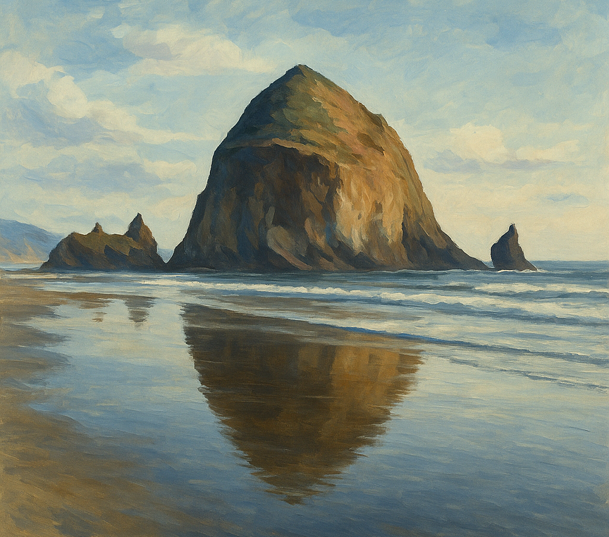 Plaża Cannon i Skała Haystack