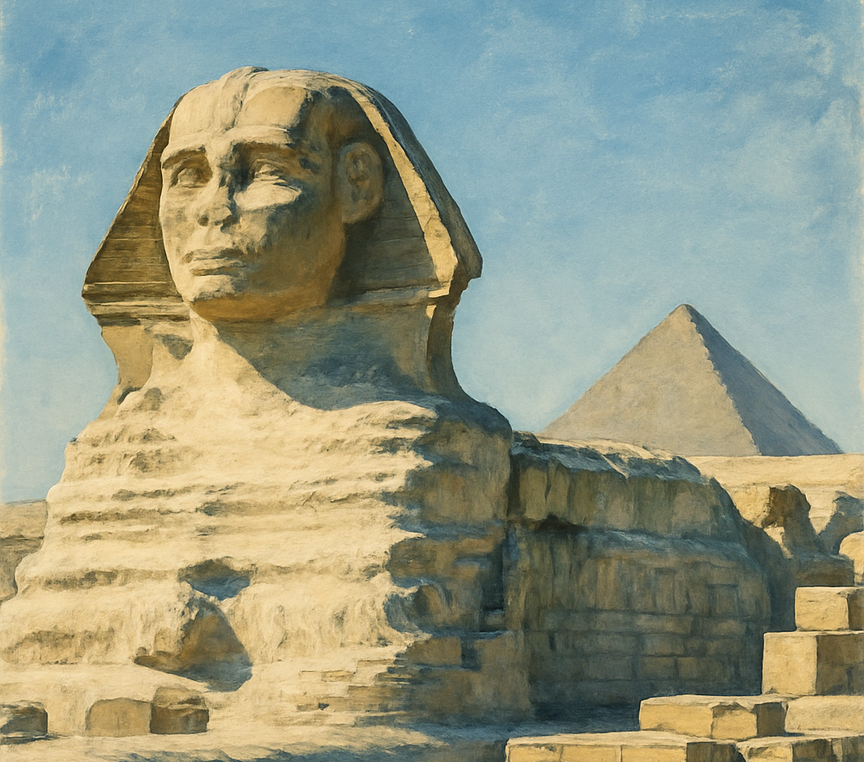 Wielka Piramida i Wielki Sfinks w Gizie