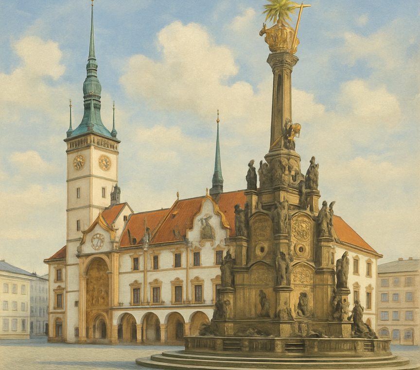 Kolumna Najświętszej Trójcy i Stare Miasto