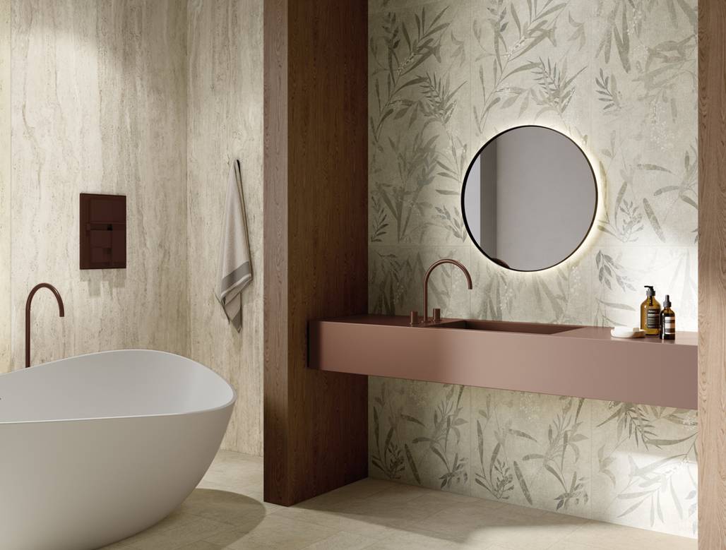 Room view created with Boho tiles aus der Kollektion Dream