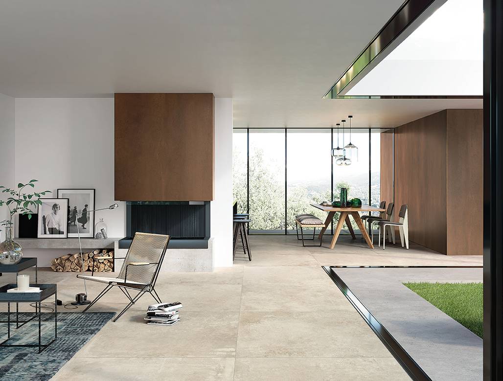 Room view created with Ivory tiles aus der Kollektion Reframe