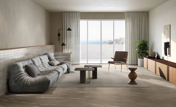 Immagine ambiente Living, realizzato con piastrelle della collezione: Infinito 2.0