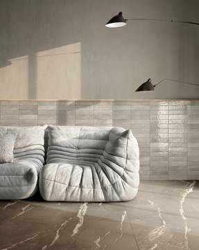 Immagine ambiente Living, realizzato con piastrelle della collezione: Infinito 2.0