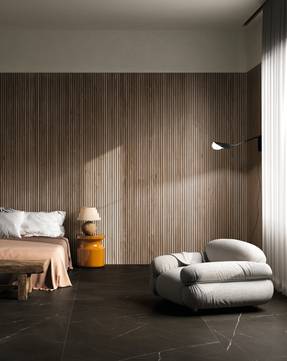 Immagine ambiente Bedroom, Living, realizzato con piastrelle della collezione: Infinito 2.0