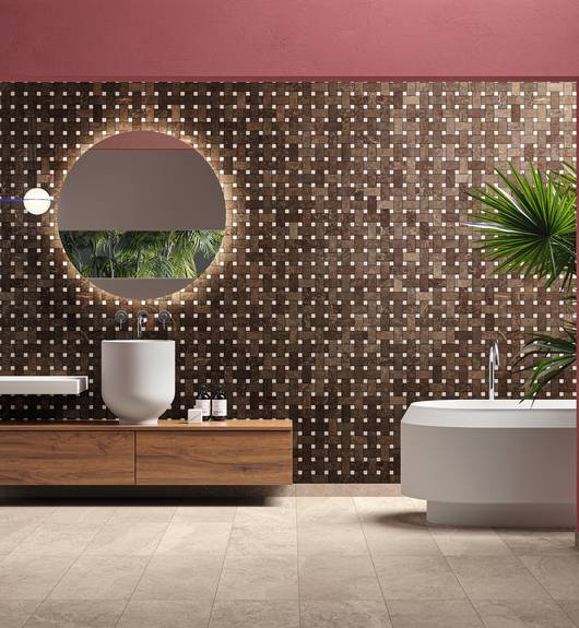 Immagine ambiente Bagno, realizzato con piastrelle della collezione: Planeto