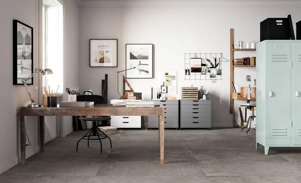 Immagine ambiente Studio, Living, realizzato con piastrelle della collezione: Reframe