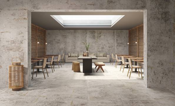Raumabbildung Restaurant, Kommerziell, gestaltet mit Fliesen aus der Kollektion: Urban Craft