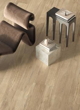 Immagine ambiente Living, realizzato con piastrelle della collezione: Woodblock