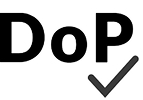 “DoP” logo with a tick, symbolising the Declaration of Performance for certified construction products.