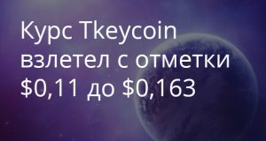 Всего за один день криптовалюта Tkeycoin показала рост на 38,61%