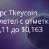 Всего за один день криптовалюта Tkeycoin показала рост на 38,61%