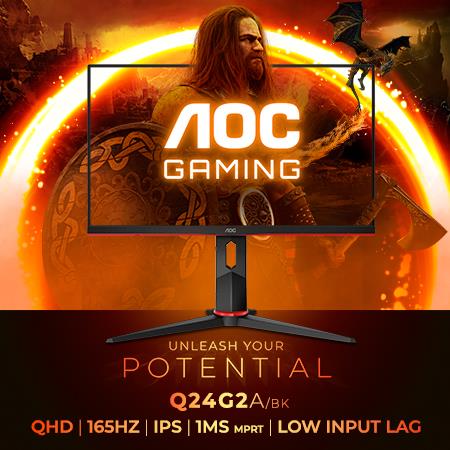 AGONbyAOC представляет новый 24-дюймовый игровой монитор AOCGAMINGQ24G2A/BK