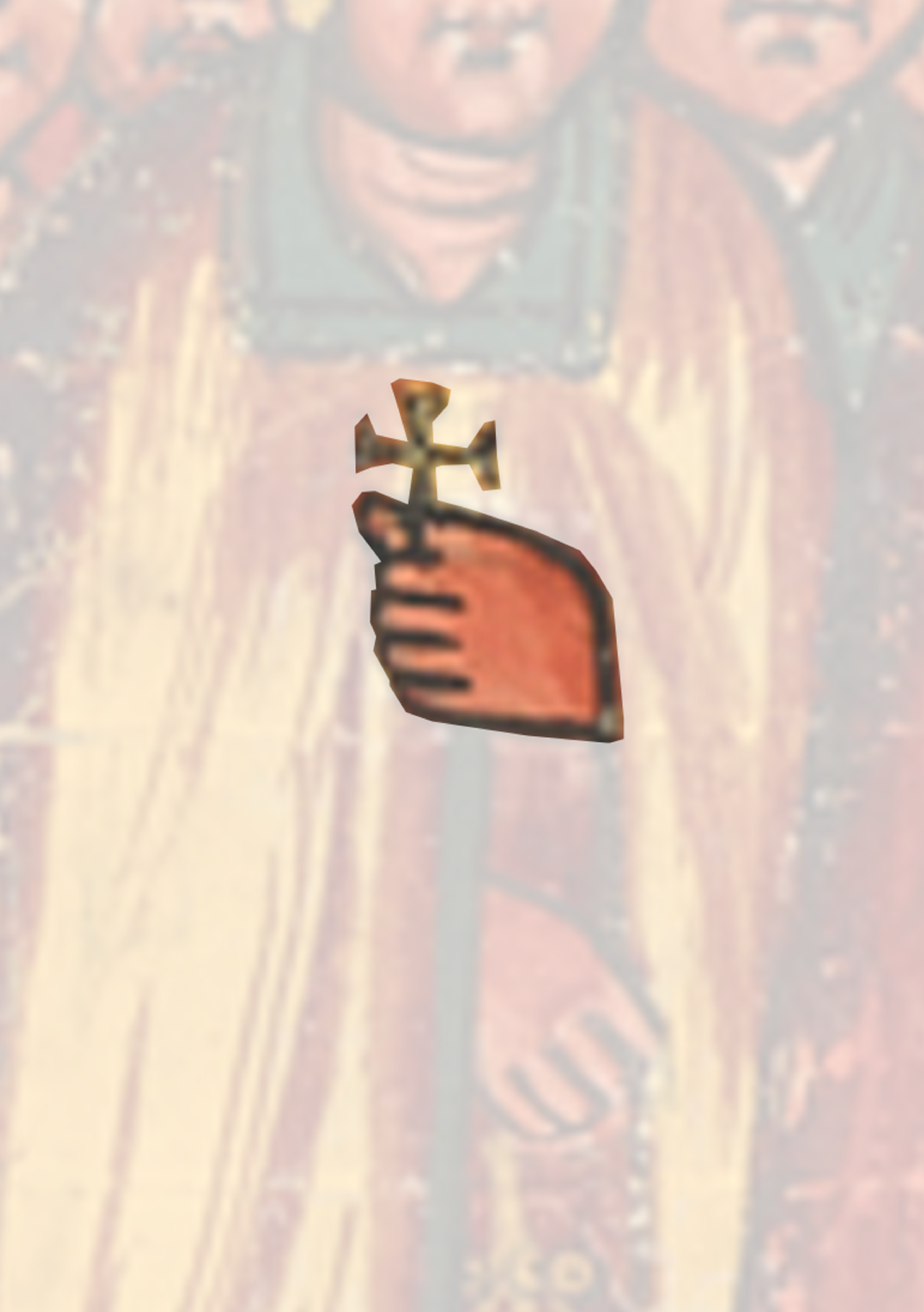Painting Of A Man Holding A Cross