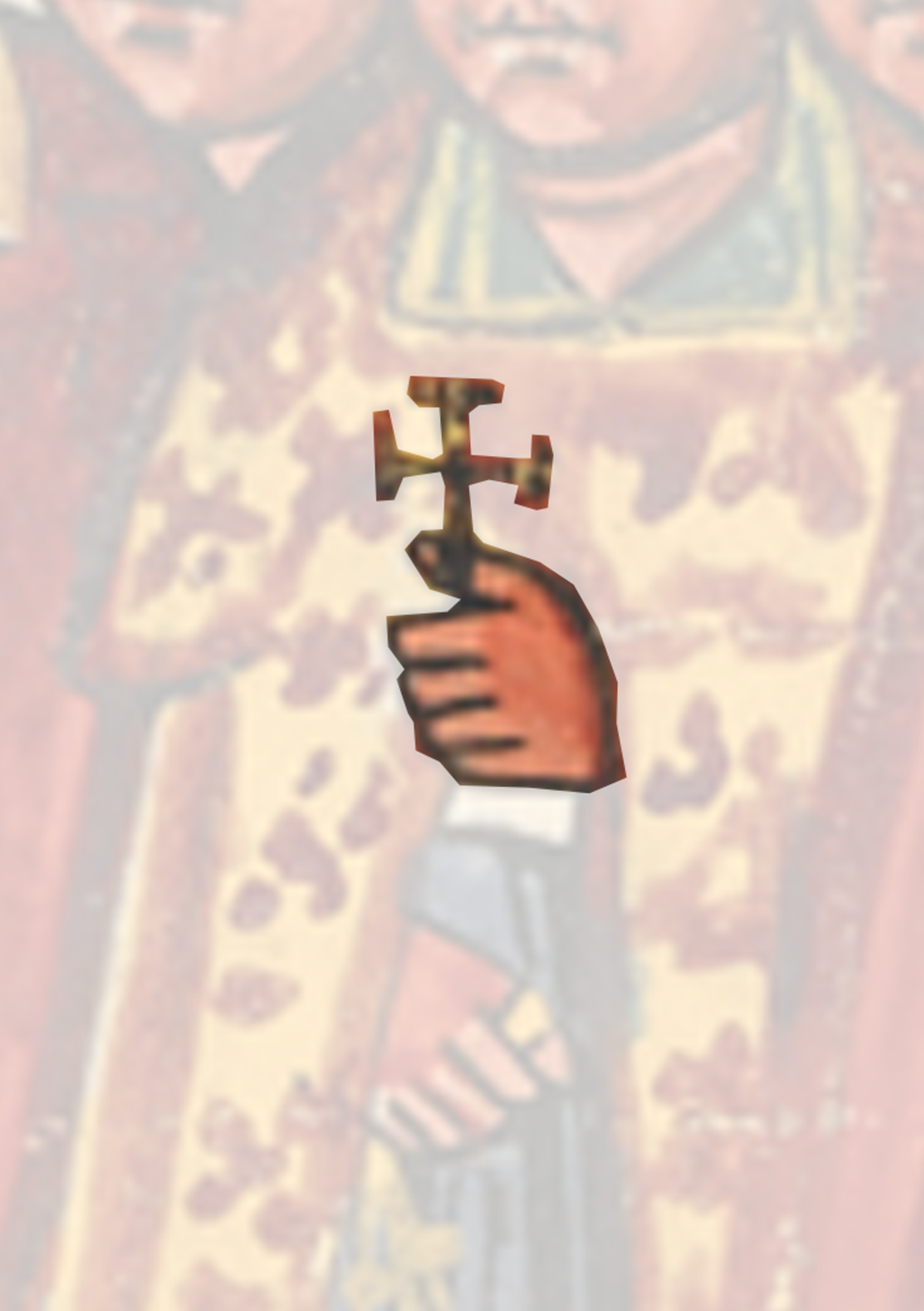 Painting Of A Man Holding A Cross
