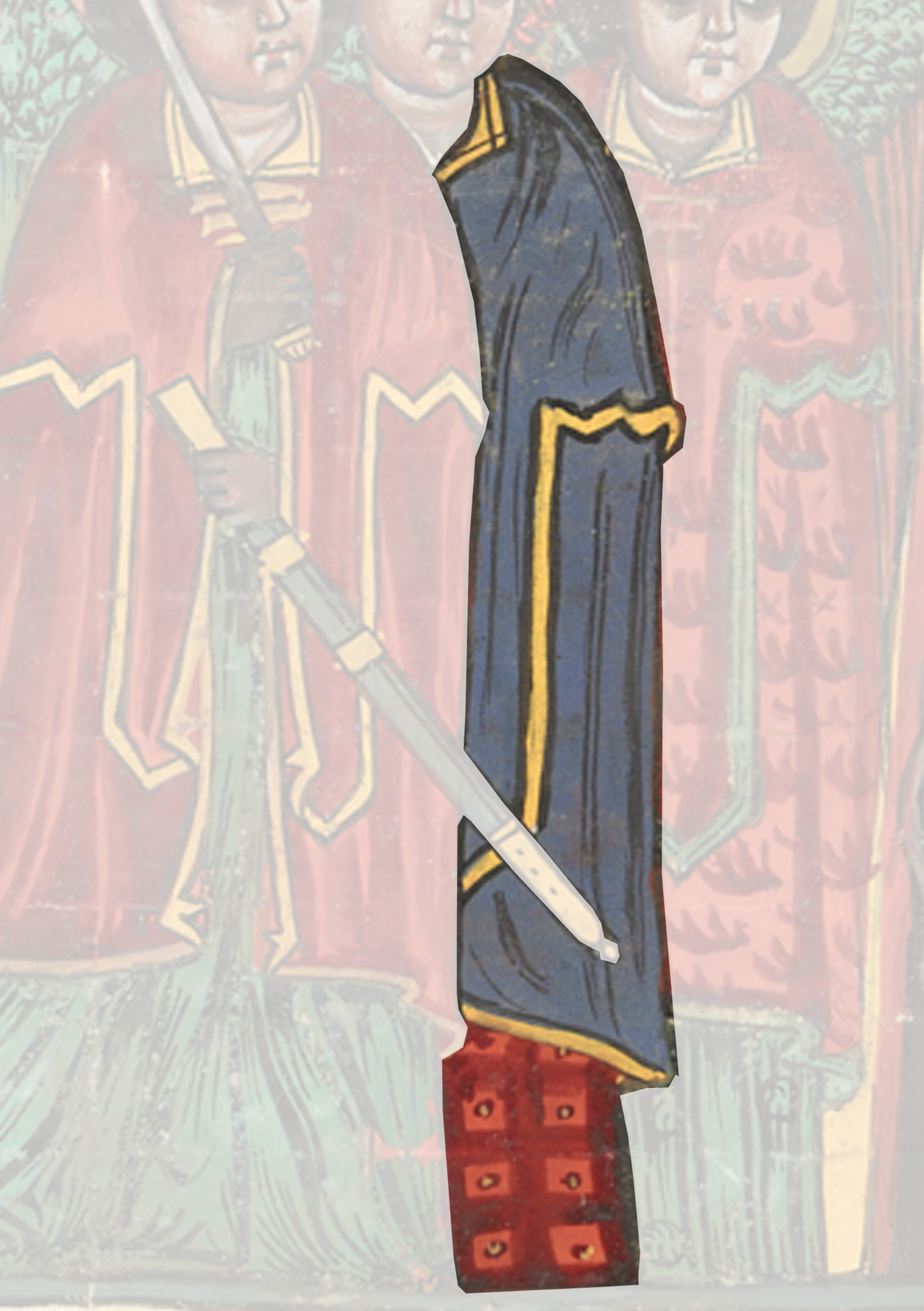 Painting Of A Man In A Red Robe Holding A Sword
