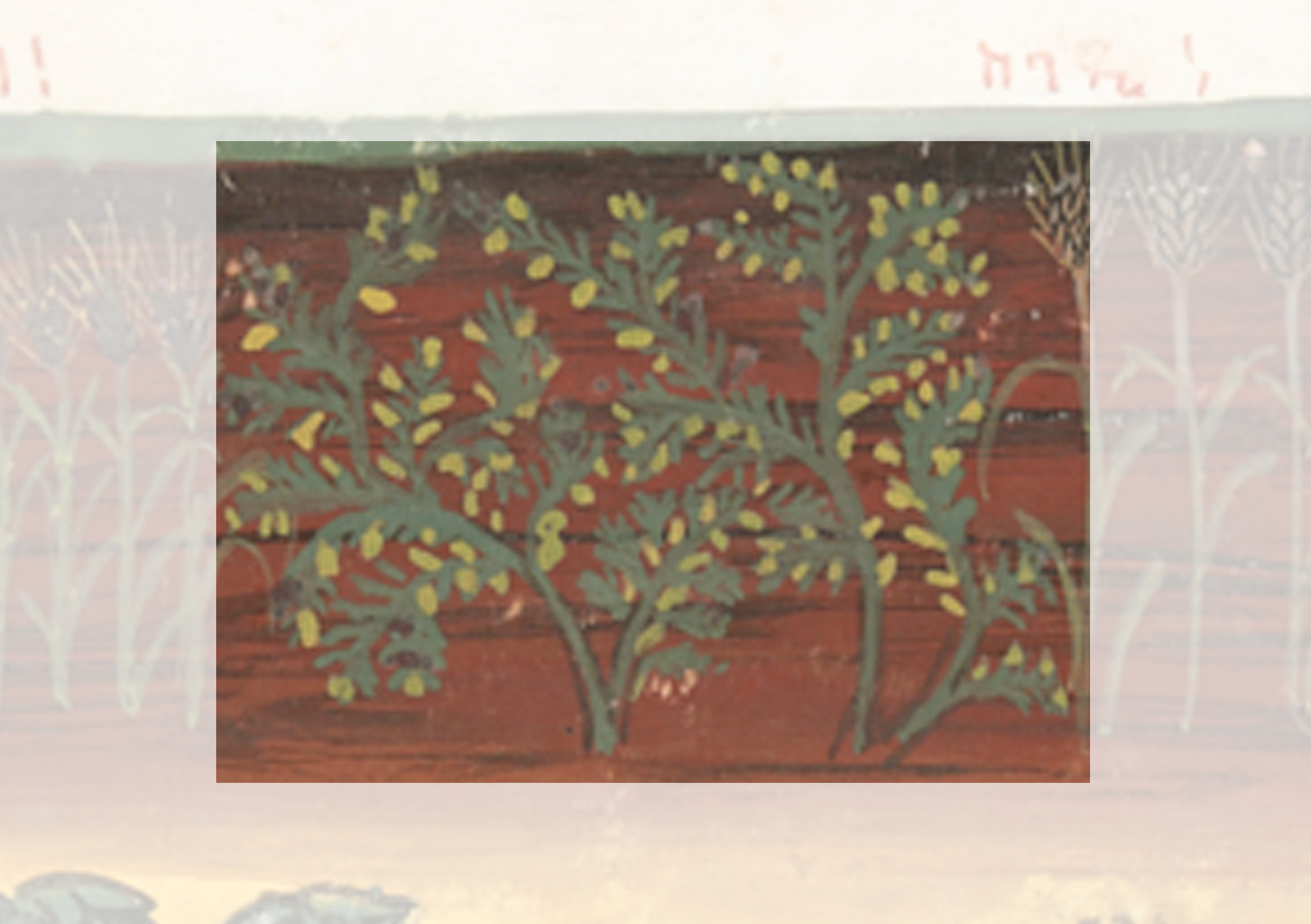 Painting Of A Tree With Leaves And Flowers